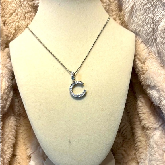 Silver Initial “C” Necklace - Picture 2 of 4